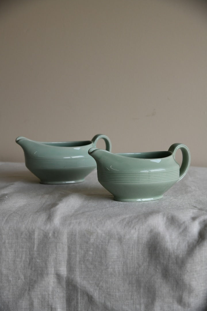 Pair Woods ware Beryl Gravy Jugs