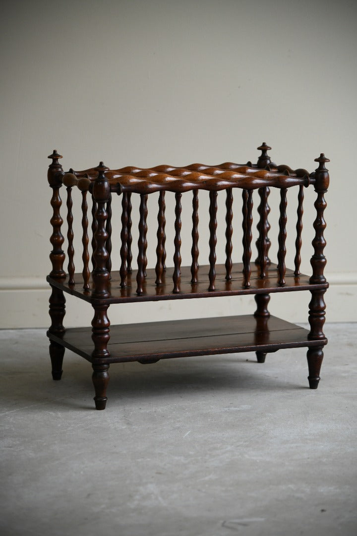 Antique Turned Fruitwood Canterbury