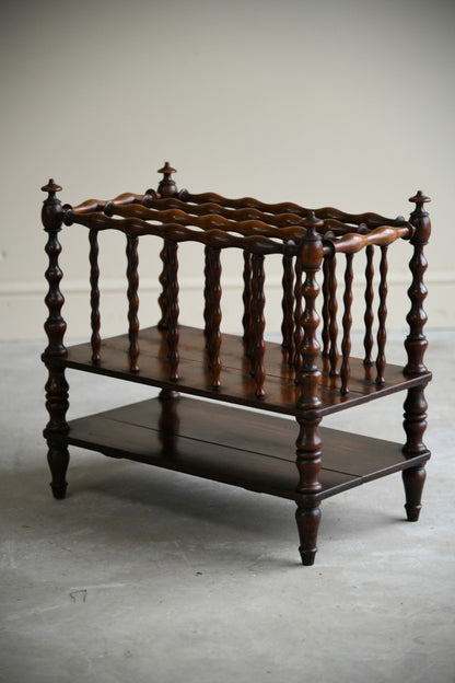 Antique Turned Fruitwood Canterbury