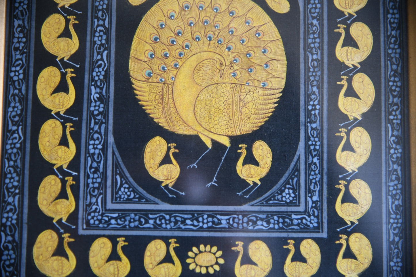 Indian Peacock on Silk