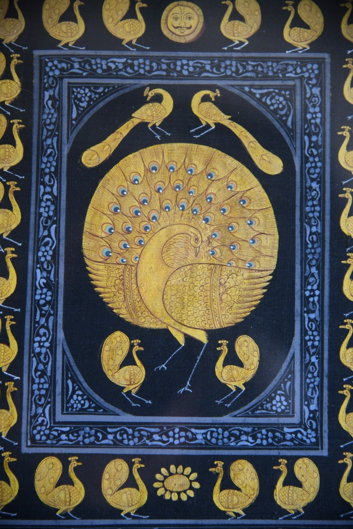 Indian Peacock on Silk