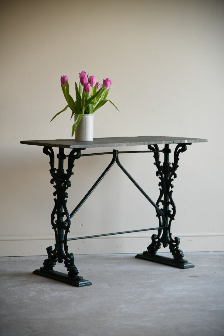 Cast Iron & Slate Table