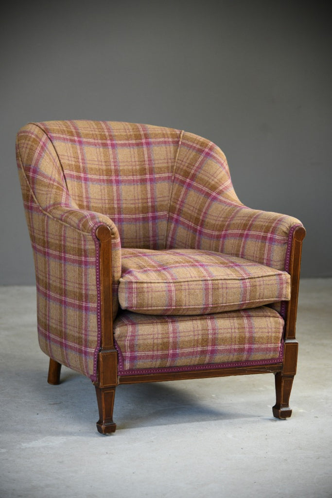 Edwardian Tartan Upholstered Armchair
