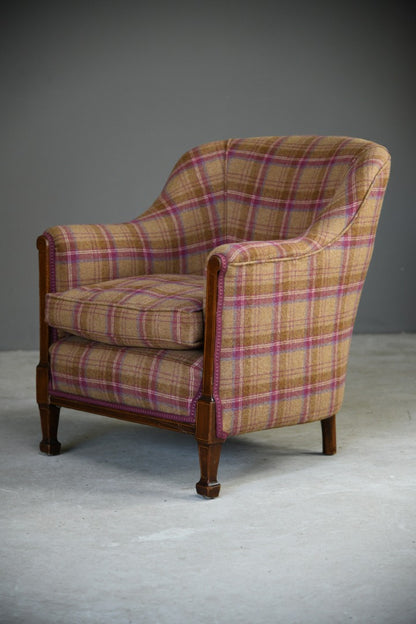 Edwardian Tartan Upholstered Armchair