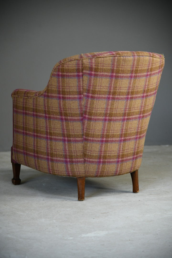 Edwardian Tartan Upholstered Armchair