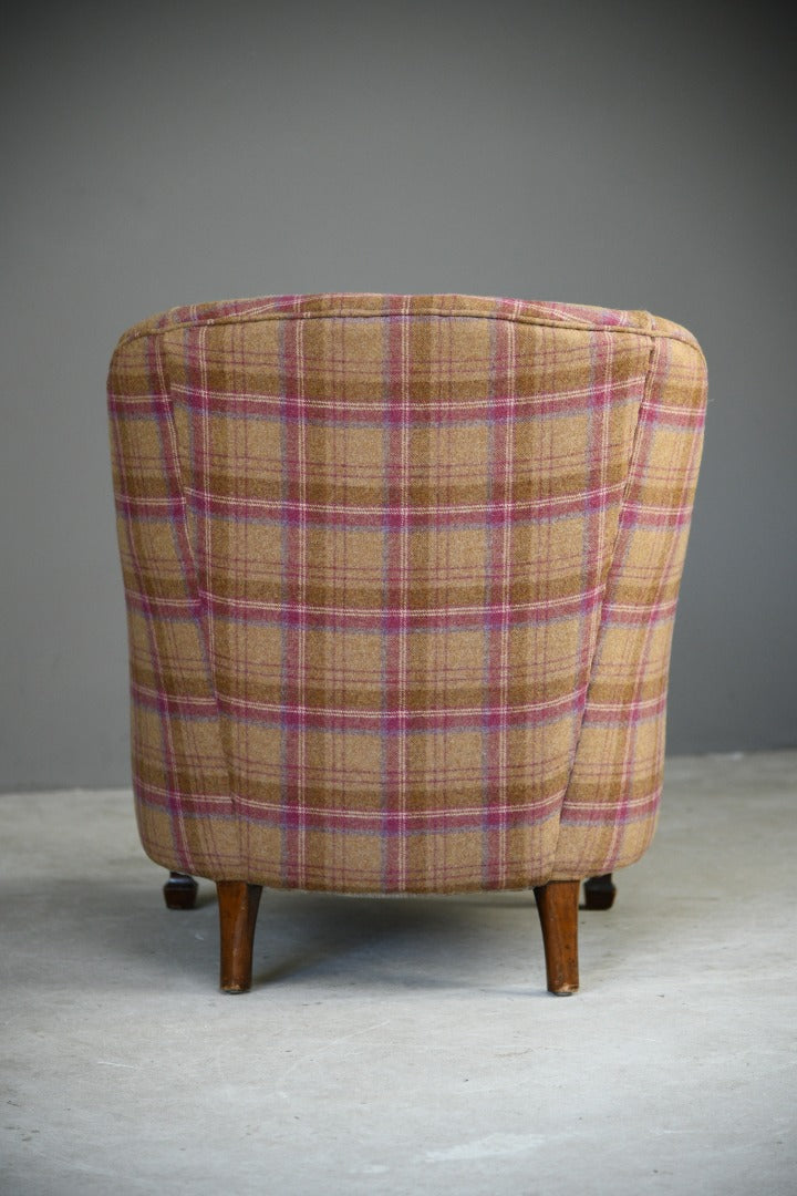 Edwardian Tartan Upholstered Armchair