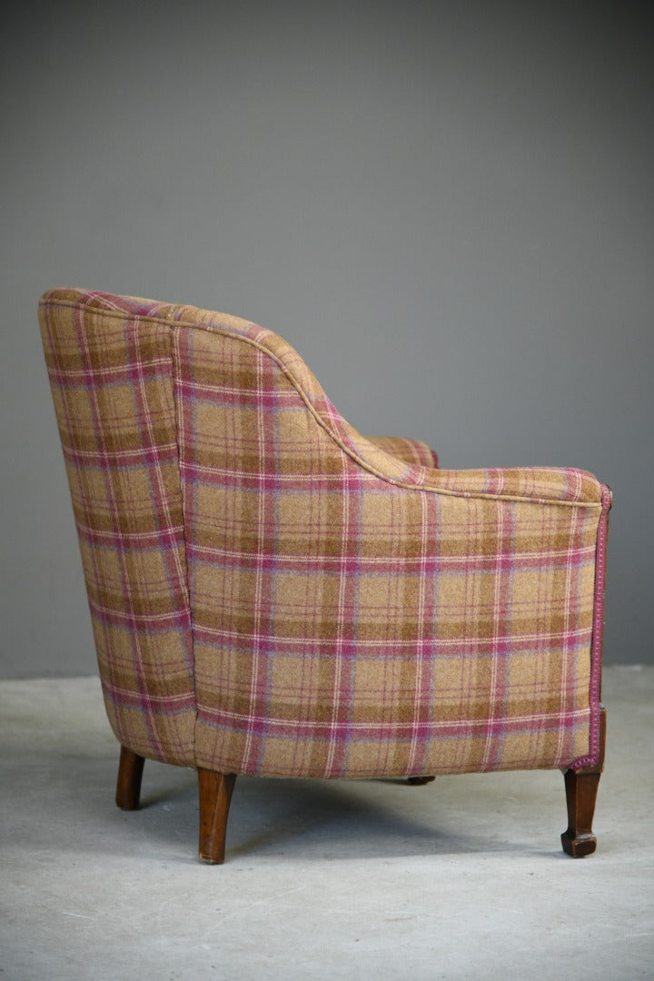 Edwardian Tartan Upholstered Armchair