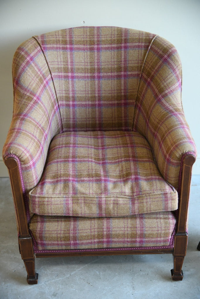 Edwardian Tartan Upholstered Armchair