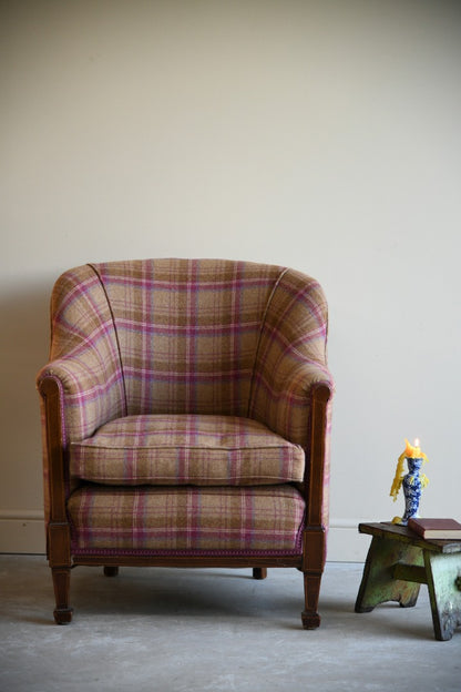 Edwardian Tartan Upholstered Armchair