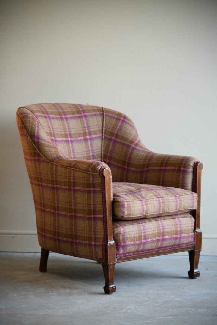 Edwardian Tartan Upholstered Armchair