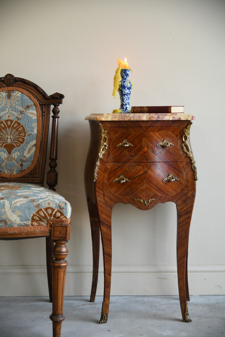 Marble French Bedside Cabinet