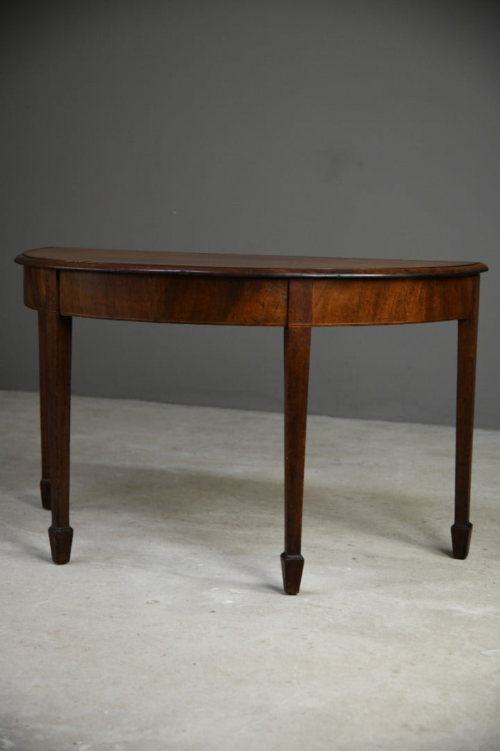 Antique Mahogany Demi Lune Occasional Table