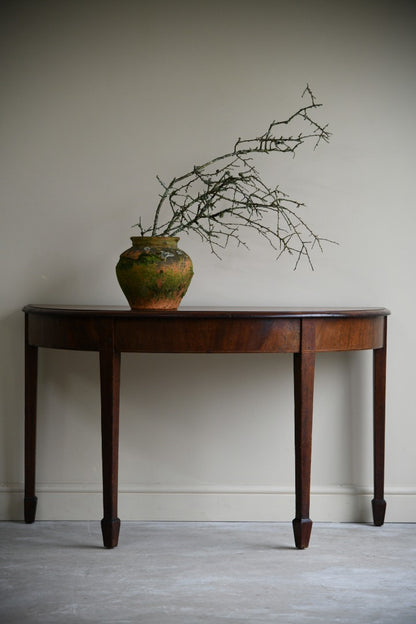 Antique Mahogany Demi Lune Occasional Table