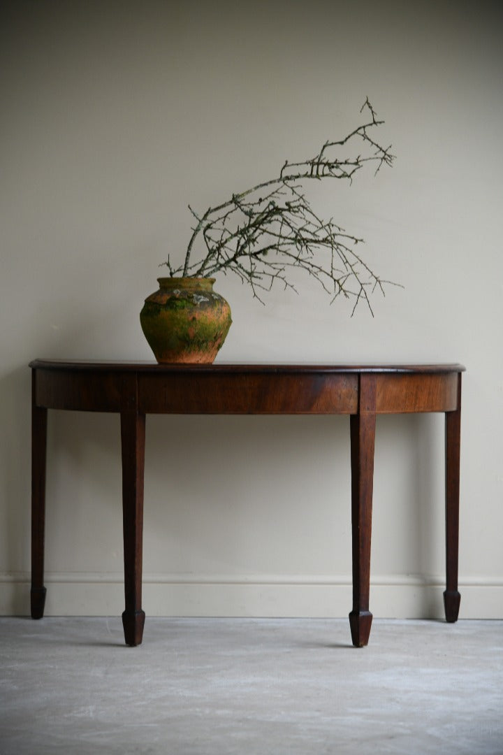 Antique Mahogany Demi Lune Occasional Table