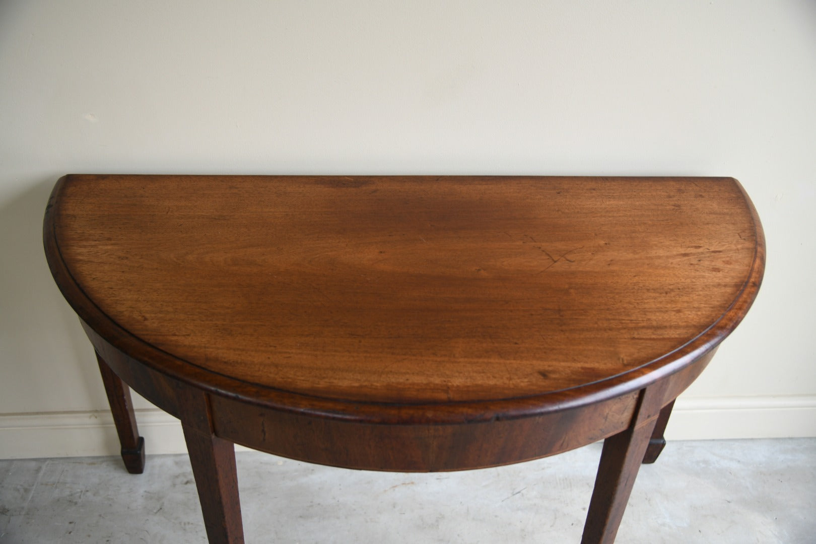 Antique Mahogany Demi Lune Occasional Table