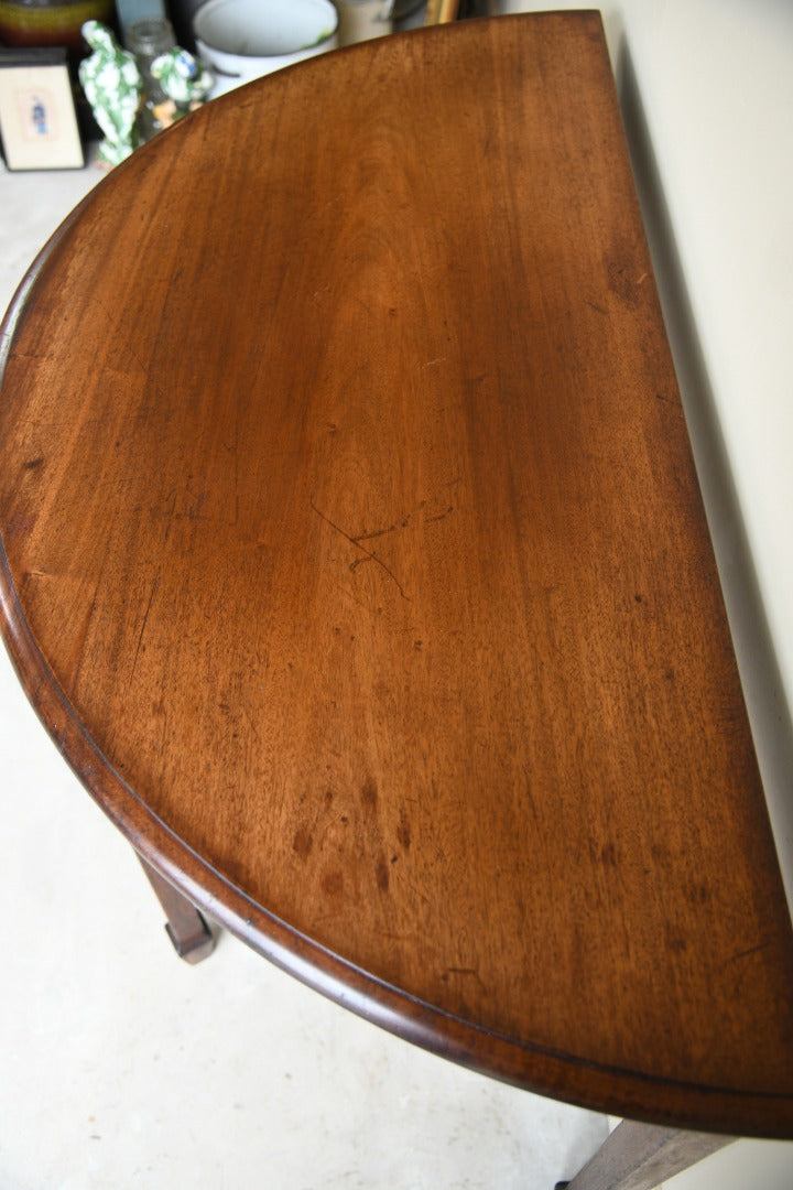 Antique Mahogany Demi Lune Occasional Table