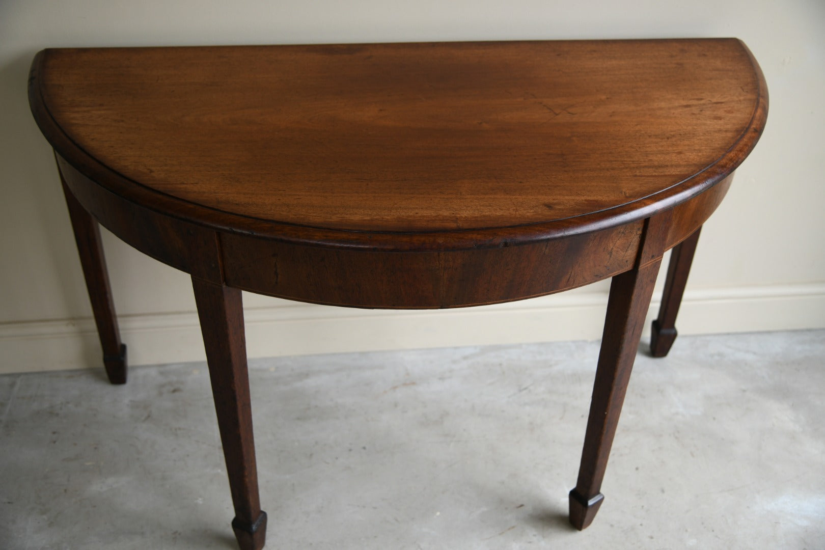 Antique Mahogany Demi Lune Occasional Table