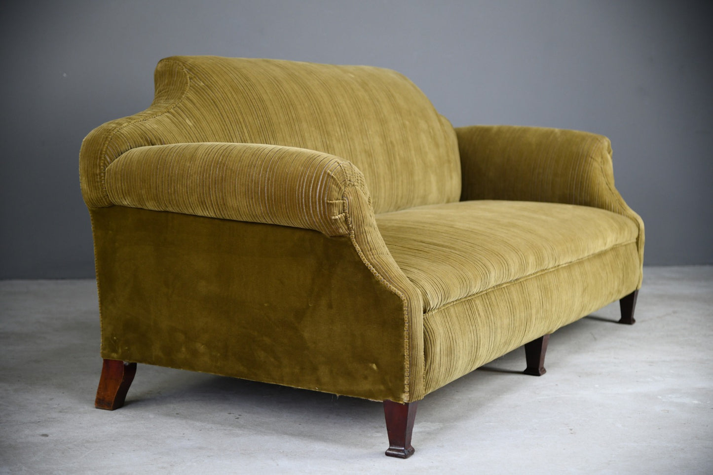 Large Antique Corduroy Sofa