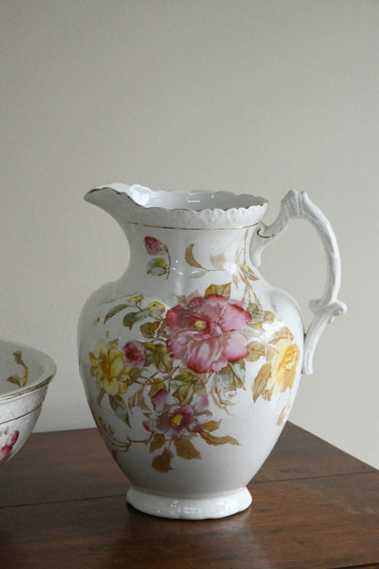 Victorian Floral Wash Bowl & Jug