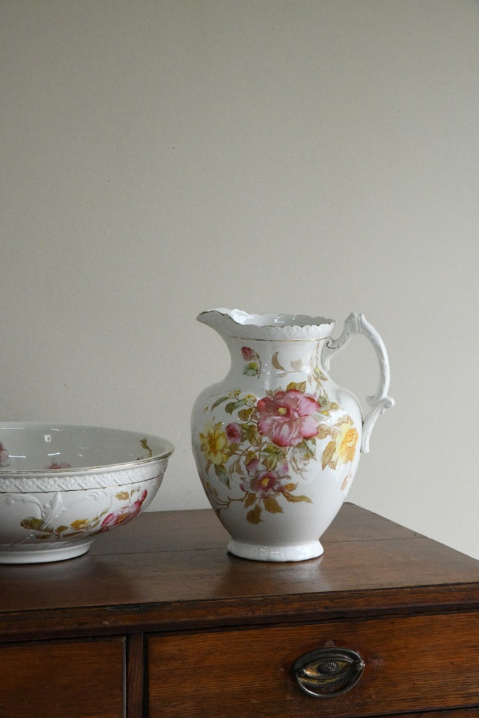 Victorian Floral Wash Bowl & Jug