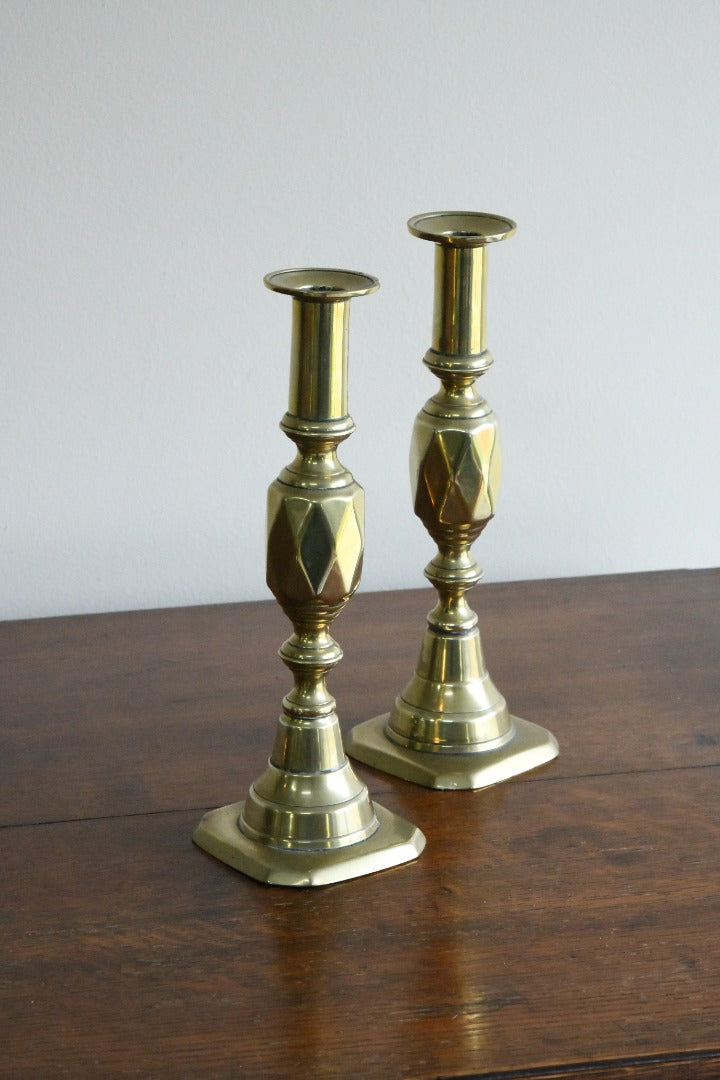 Pair Antique Brass Candlesticks