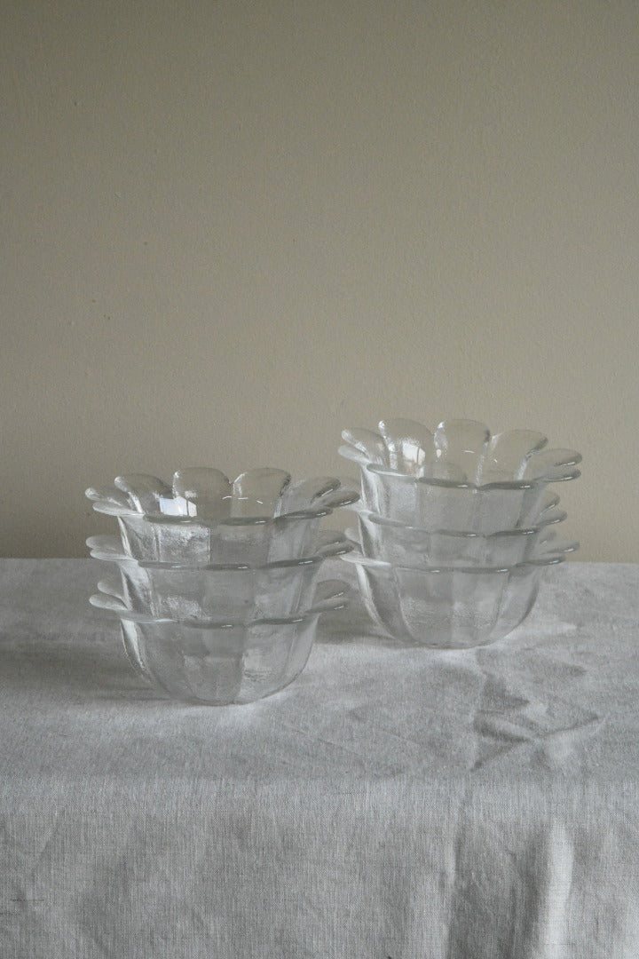 6 DARTINGTON DAISY GLASS DESSERT BOWLS