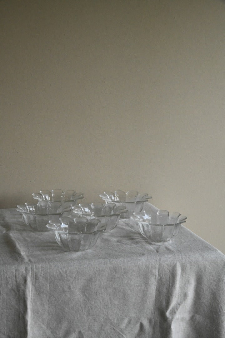 6 DARTINGTON DAISY GLASS DESSERT BOWLS