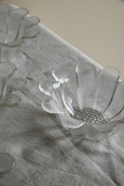 6 DARTINGTON DAISY GLASS DESSERT BOWLS