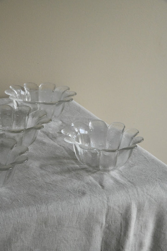 6 DARTINGTON DAISY GLASS DESSERT BOWLS