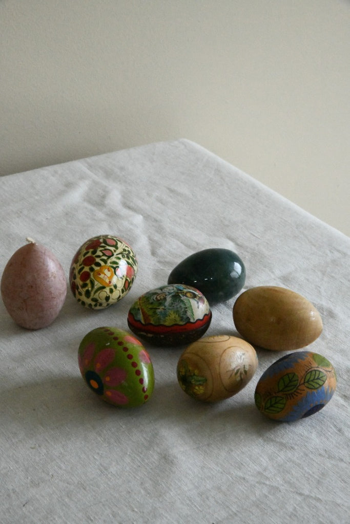 Collection Vintage Wooden Eggs