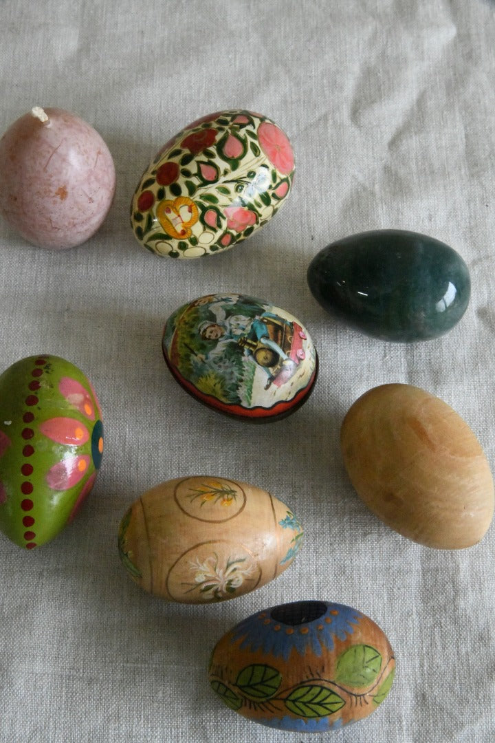 Collection Vintage Wooden Eggs