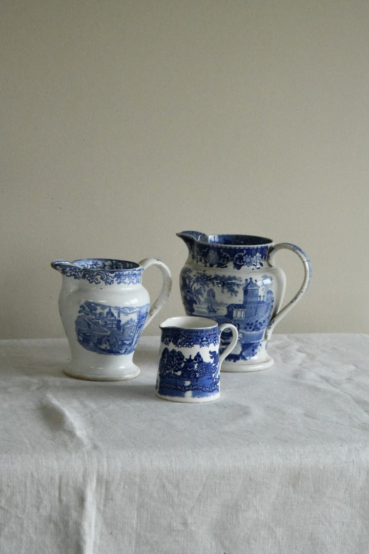 Collection of Blue & White Jugs