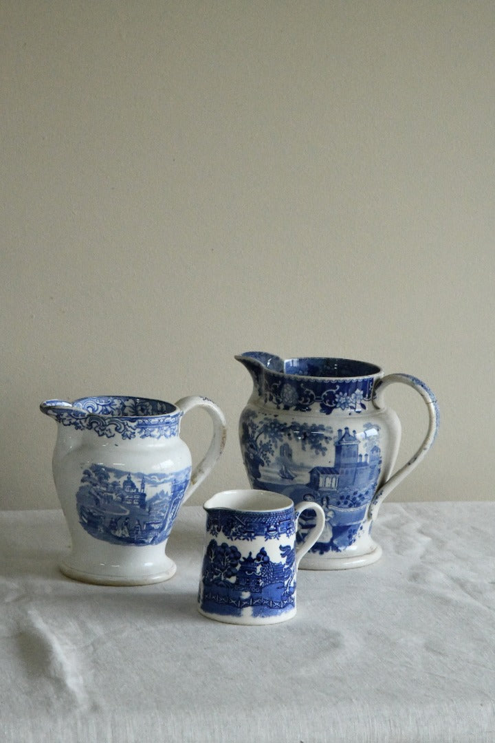 Collection of Blue & White Jugs