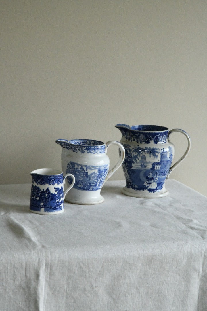 Collection of Blue & White Jugs