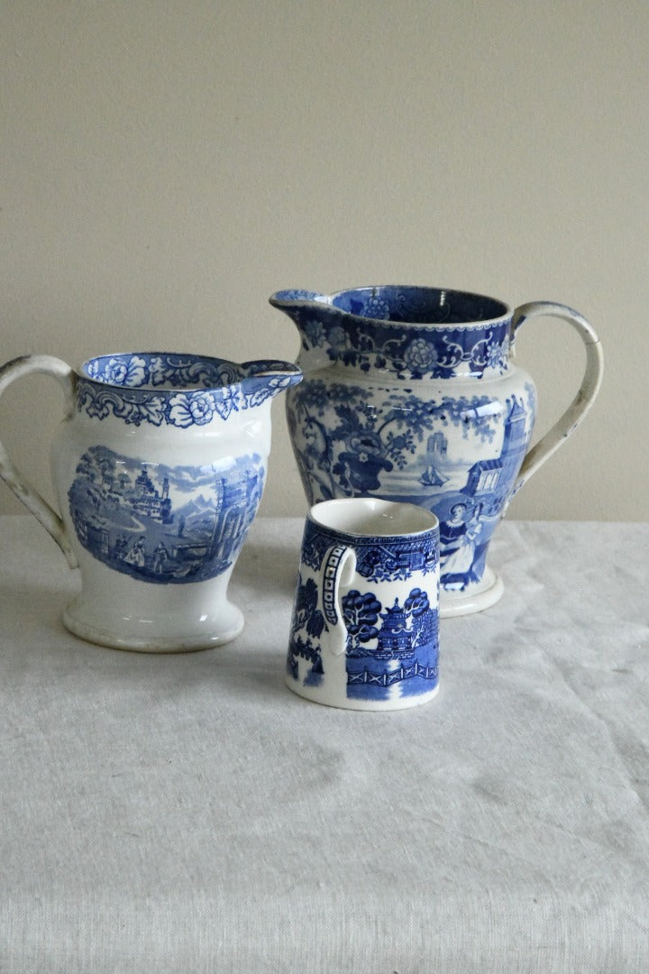 Collection of Blue & White Jugs