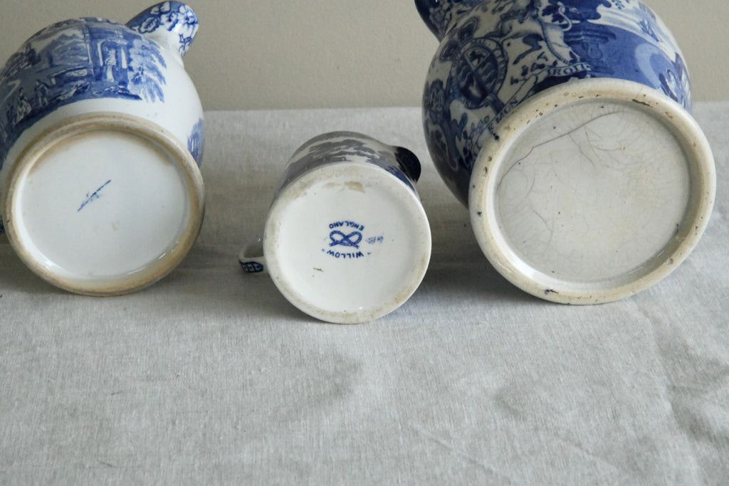 Collection of Blue & White Jugs