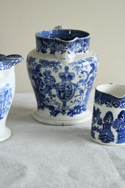 Collection of Blue & White Jugs