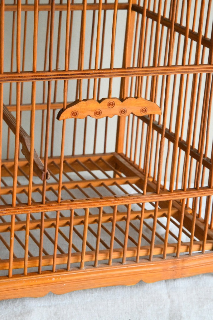 Vintage Mid Century Solid Brass Bird Cage Hand Made in India From