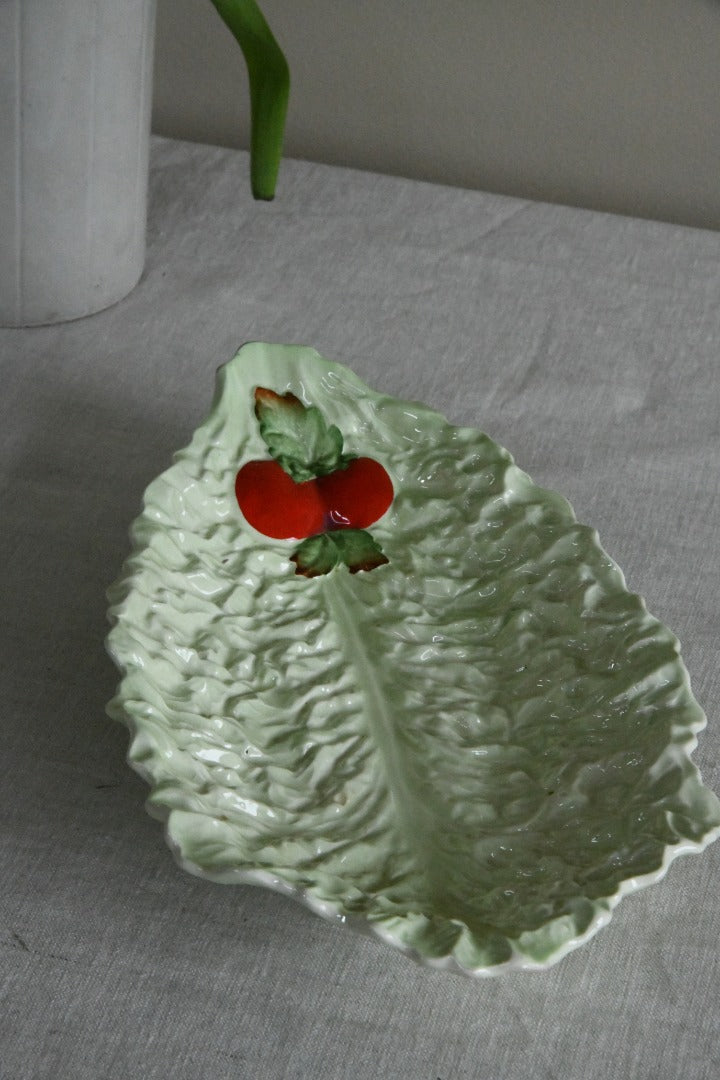 Vintage Carlton Ware Green Lettuce Leaf Dish