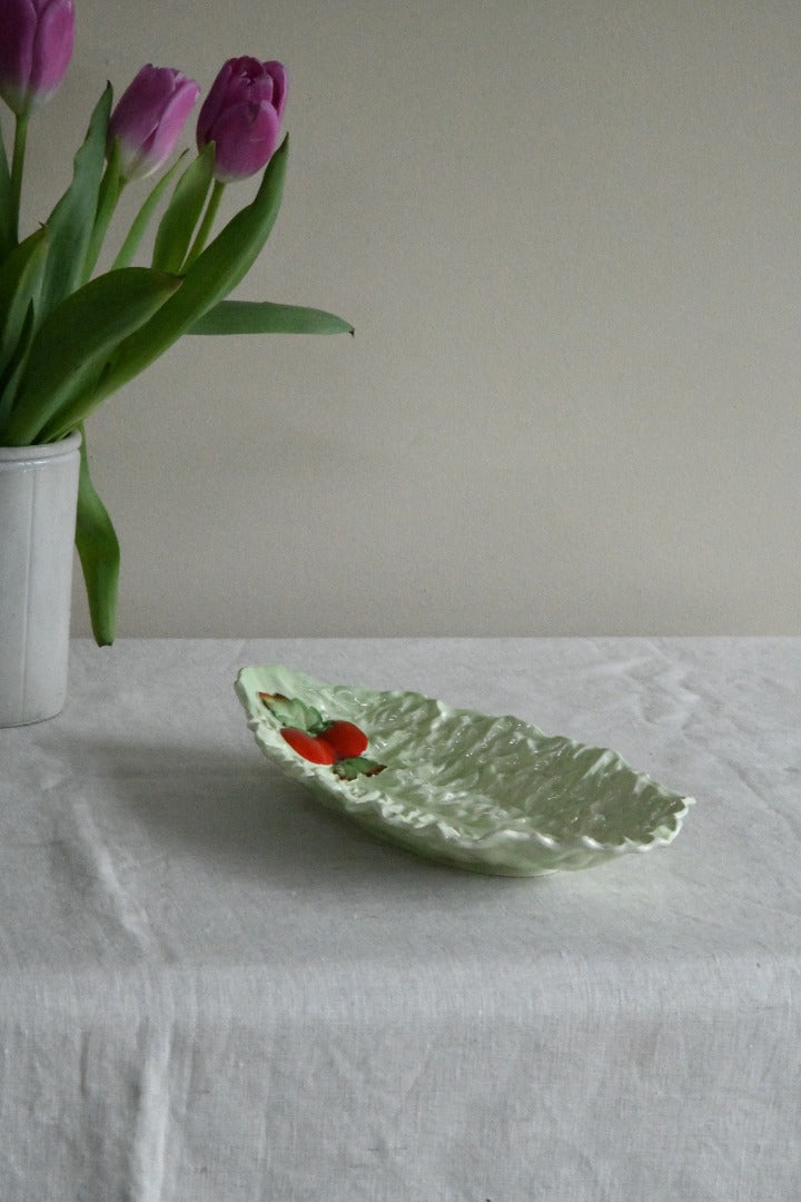 Vintage Carlton Ware Green Lettuce Leaf Dish