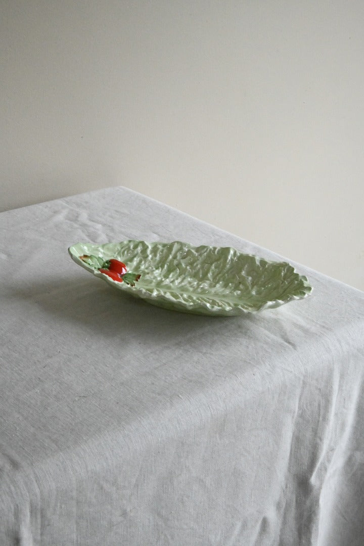 Vintage Carlton Ware Green Lettuce Leaf Dish