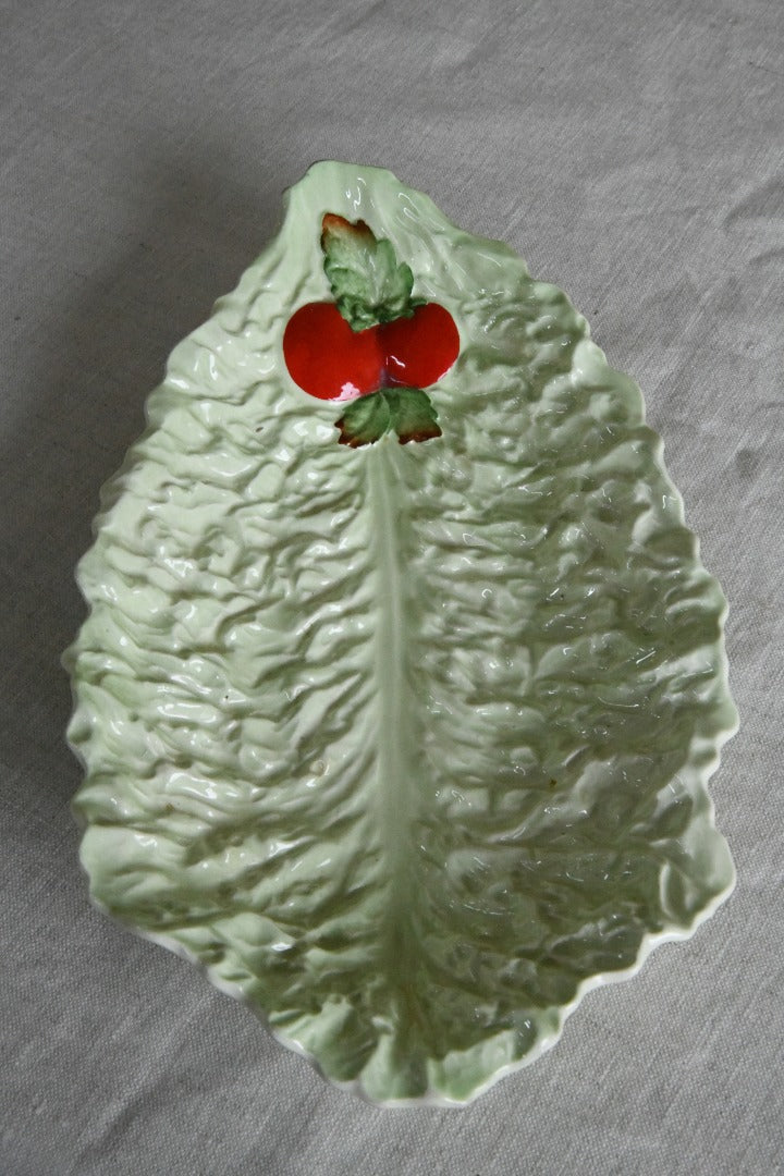 Vintage Carlton Ware Green Lettuce Leaf Dish Kernow Furniture