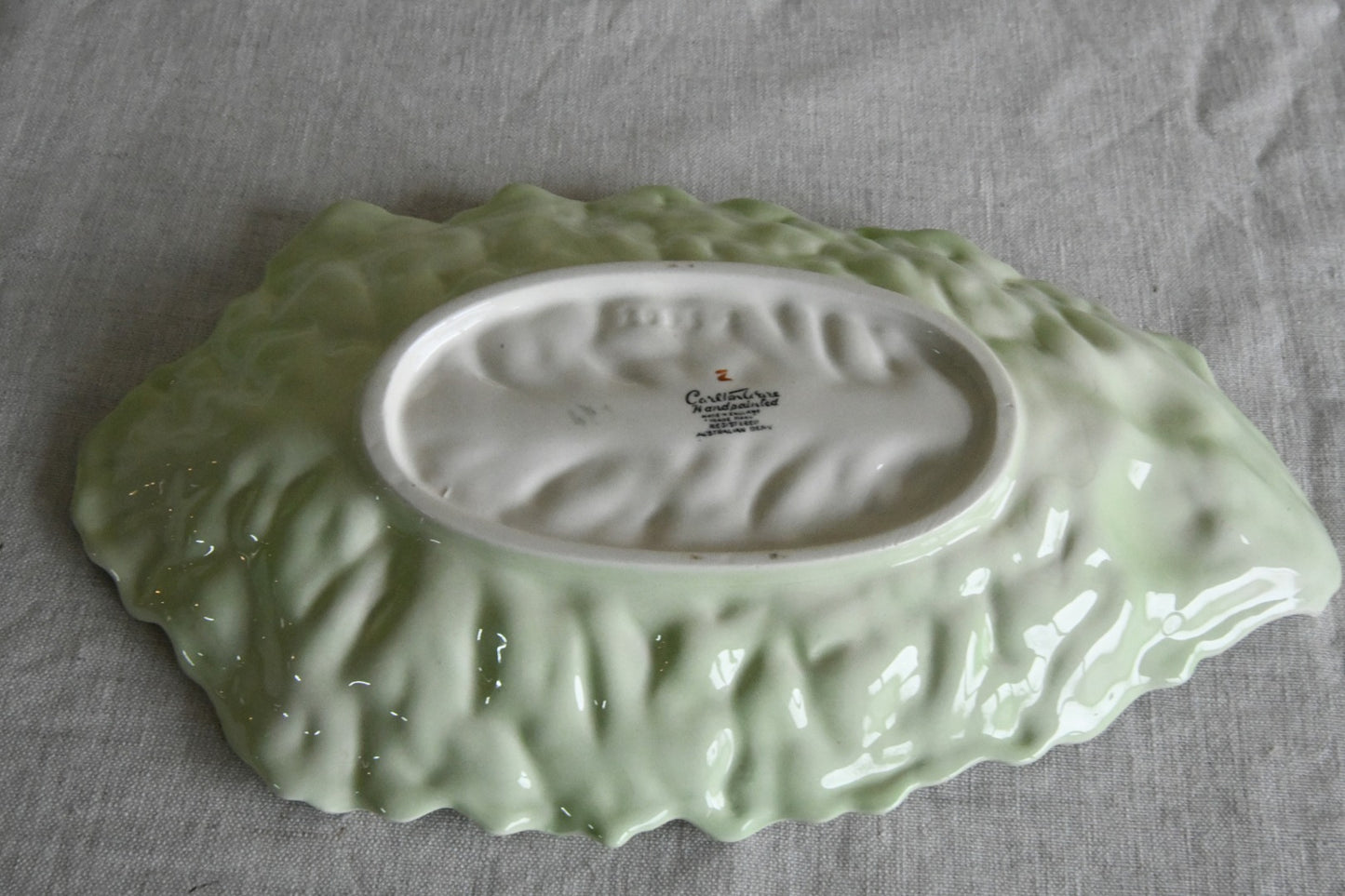 Vintage Carlton Ware Green Lettuce Leaf Dish