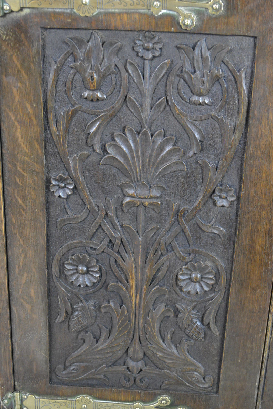 Art Nouveau Oak Wall Cupboard - Kernow Furniture