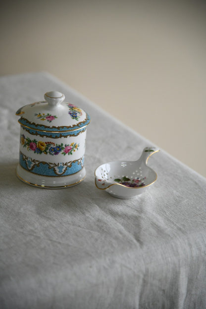 Crown China Jam Pot & Denby Tea Strainer