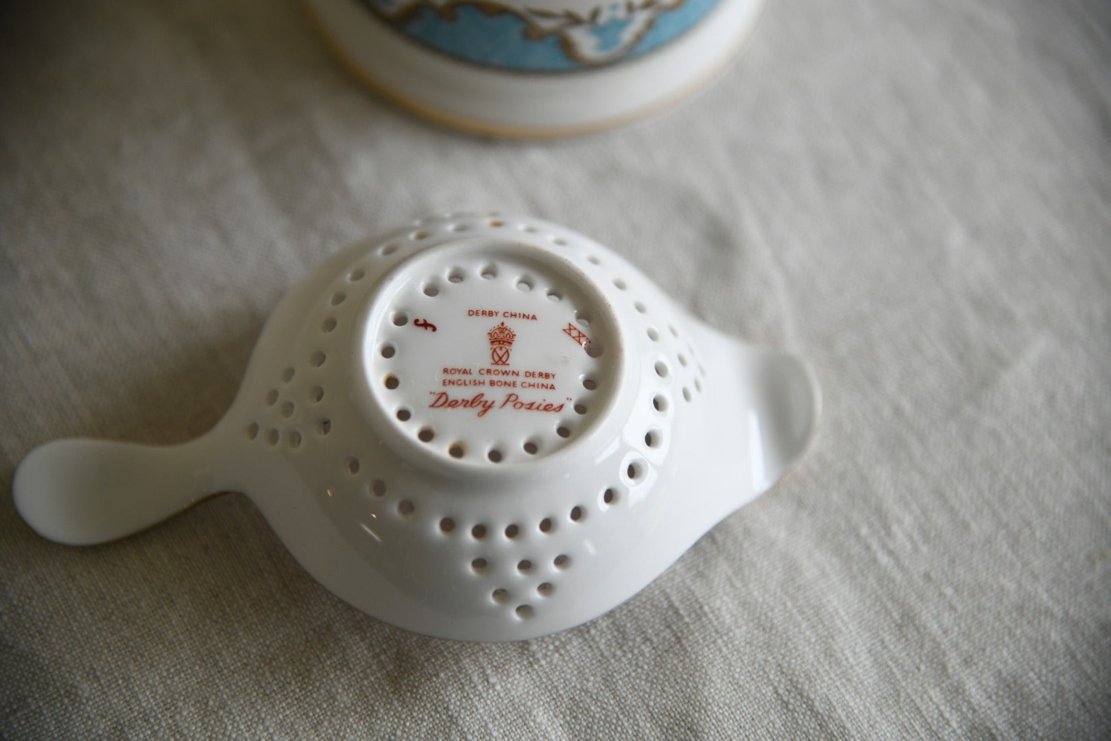 Crown China Jam Pot & Denby Tea Strainer