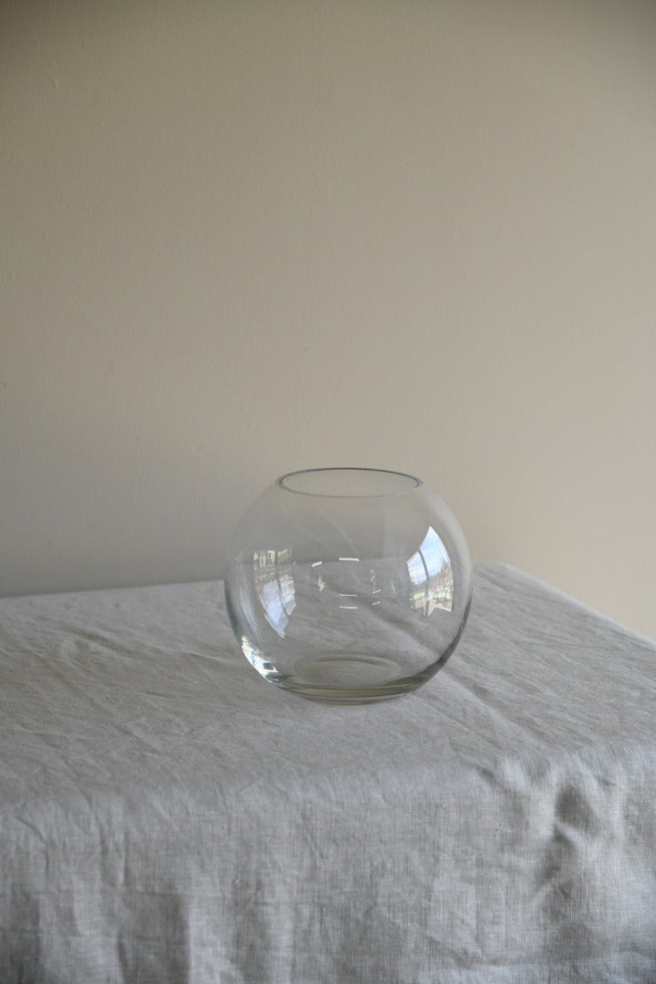 Clear Glass Round Bowl Vase