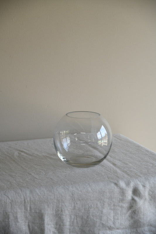 Clear Glass Round Bowl Vase