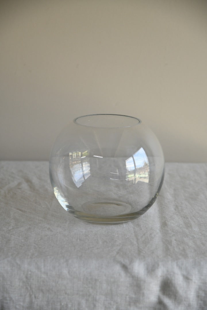 Clear Glass Round Bowl Vase