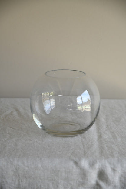 Clear Glass Round Bowl Vase